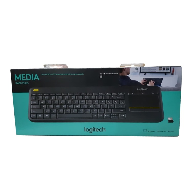 Logitech K400 Plus Wireless HTPC Keyboard with 3.5-inch Touchpad ...