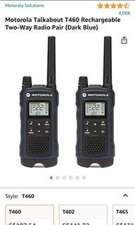 Motorola Solutions Talkabout T460 Rechargeable Two-Way Radio Pair (Dark  Blue)