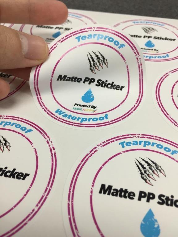 (NEW!) Waterproof Matte PP Sticker/Label Printing Wide Sticker