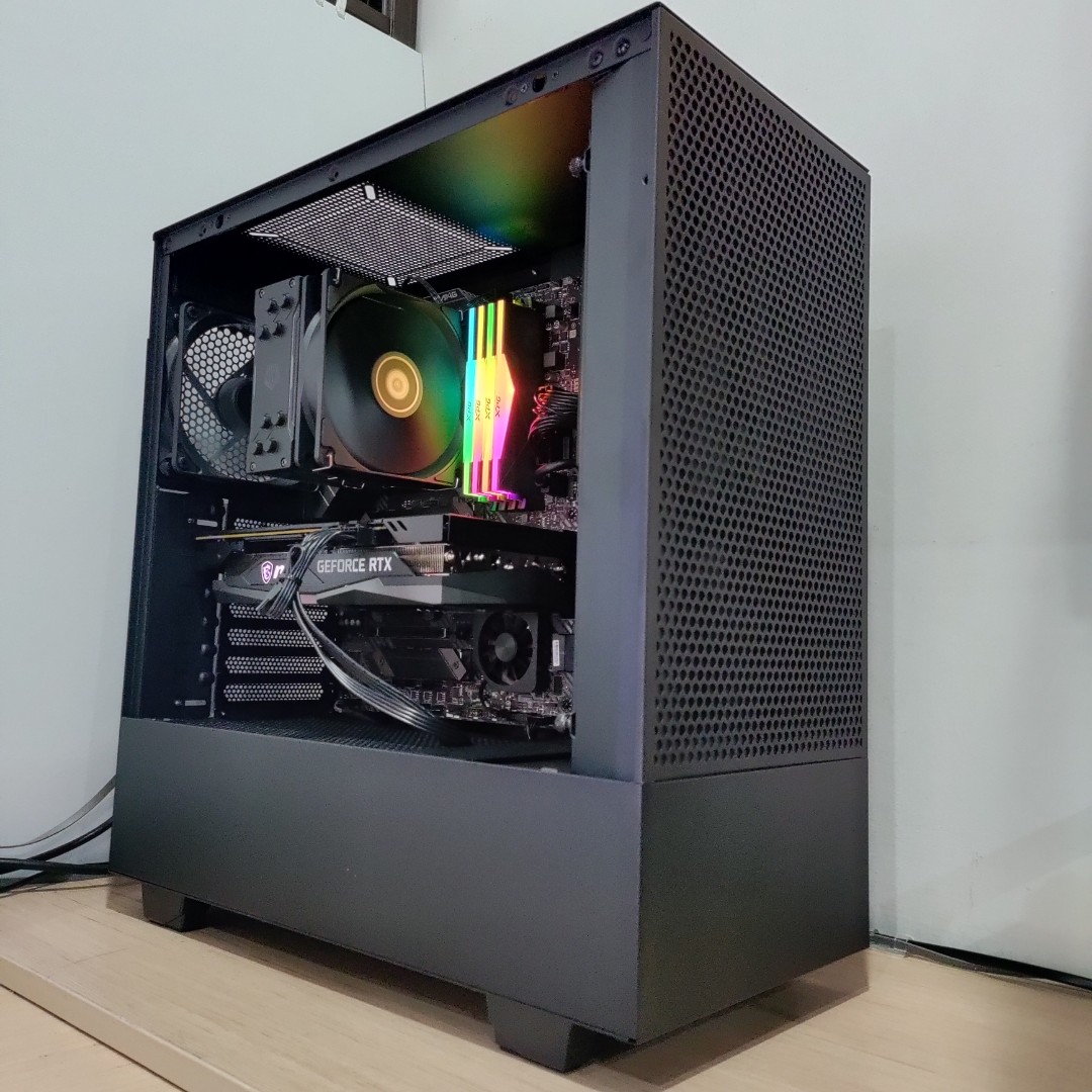 NZXT RYZEN 5600X + RTX 3060 MSI GAMING X Custom Gaming PC Upgradeable to RTX 3070, Computers