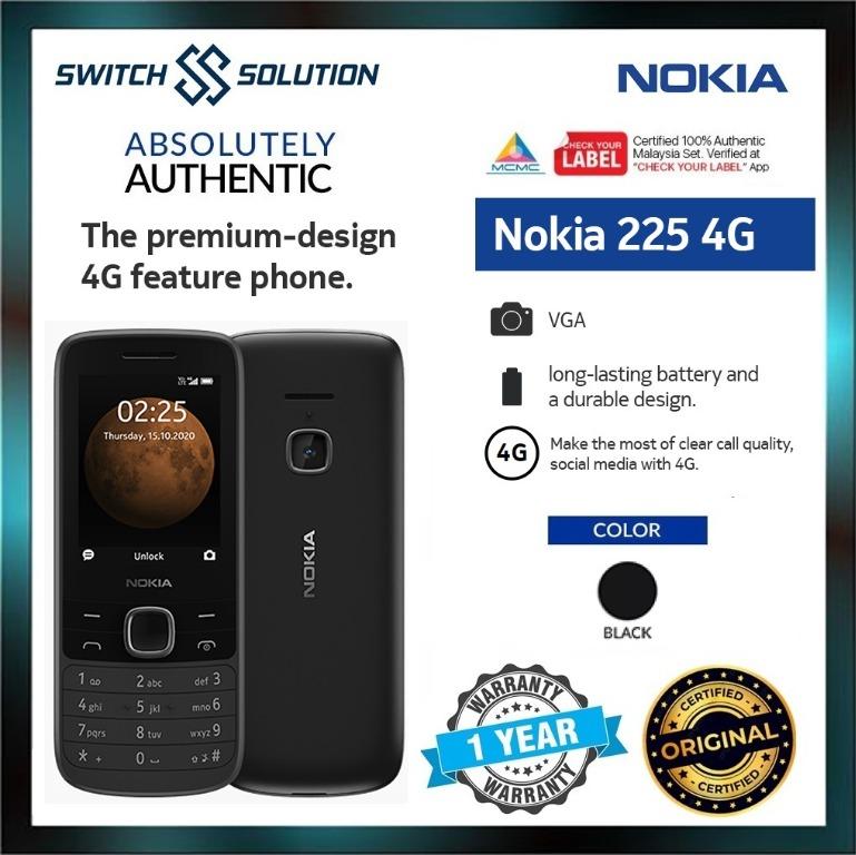 ORIGINAL NOKIA 225 4G Feature Phones Dual SIM LED Torch MP3