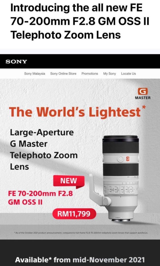 Introducing FE 70-200mm F2.8 GM OSS II, Sony