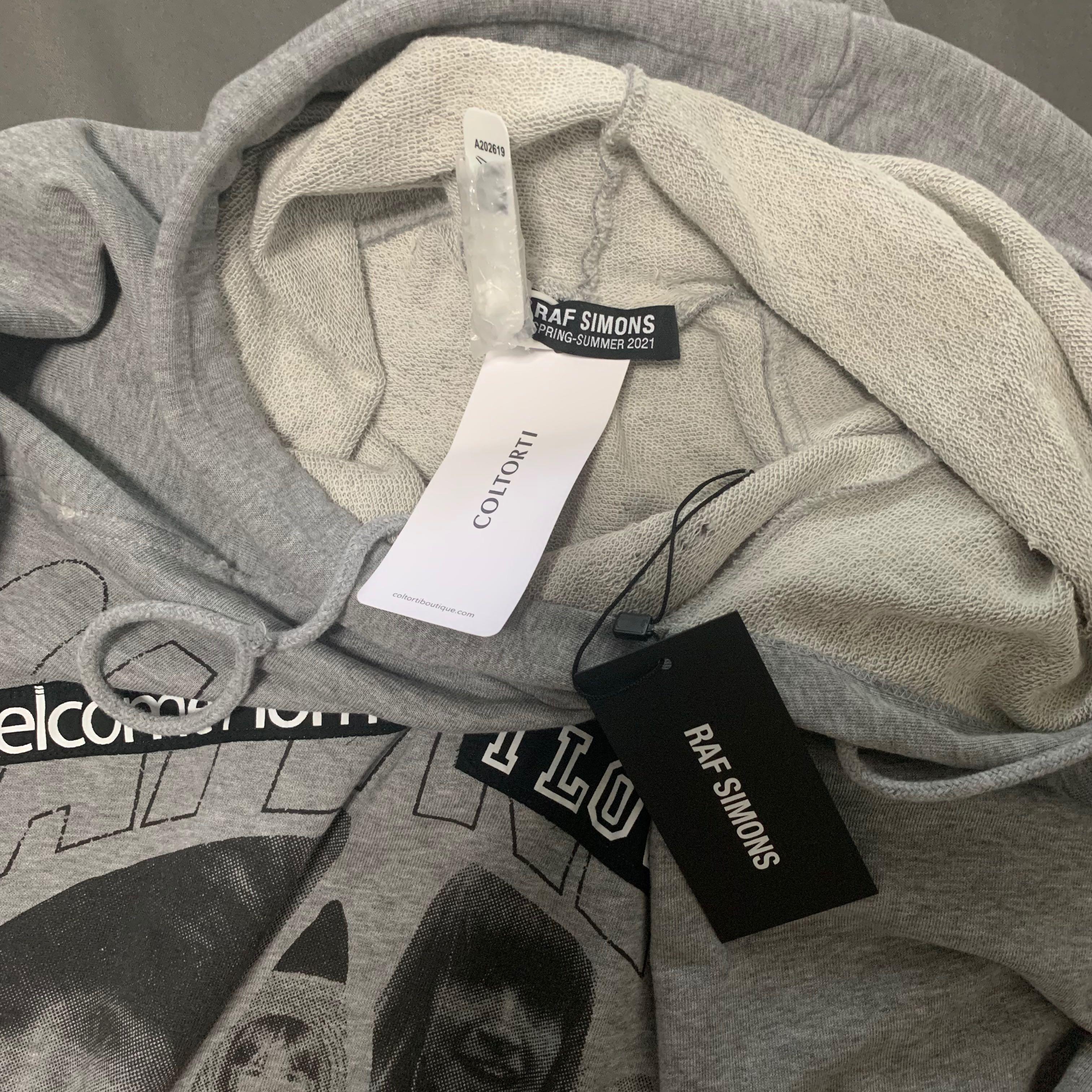 Raf Simons Grey destroyed hoodie sweater, Men