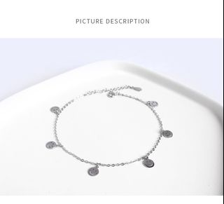 S925 Sterling Silver Smiley Face Round Disc Anklet64173071903874110