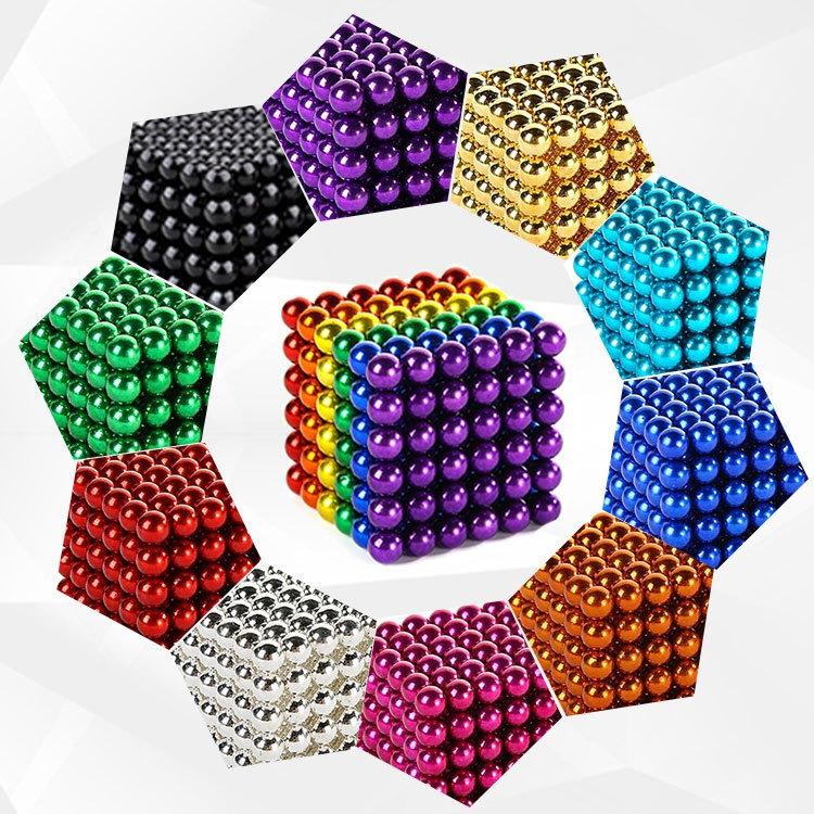 216Pcs 5mm DIY Magic Magnet Magnetic Blocks Balls Sphere Cube Beads Puzzle  Building Toys Stress Reliever Light blue