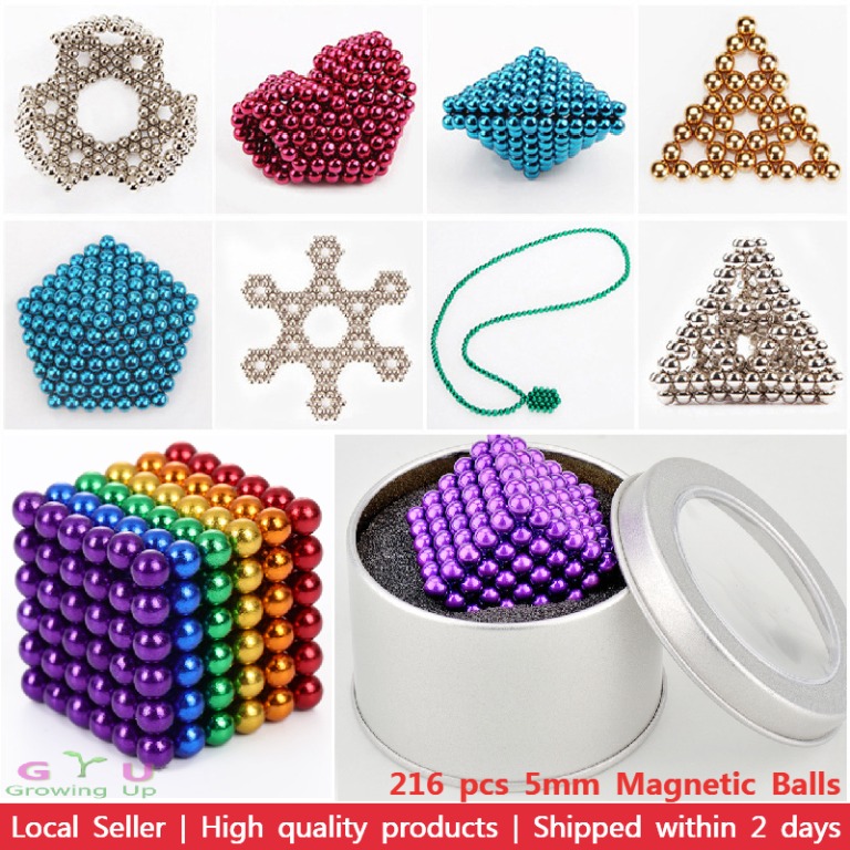 216 3/5mm Magnet Magic Balls Bead Neodymium Magnetic DIY Sphere Cube 3D Puzzle 