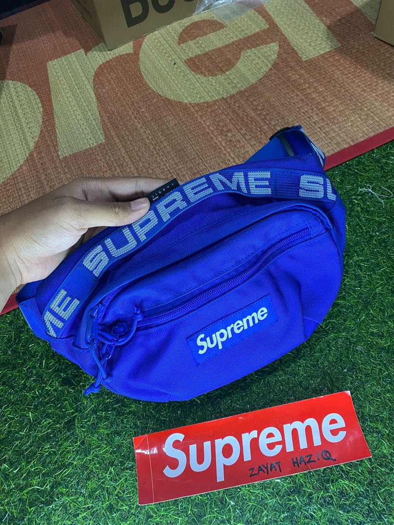 Supreme ss18 waist bag blue store
