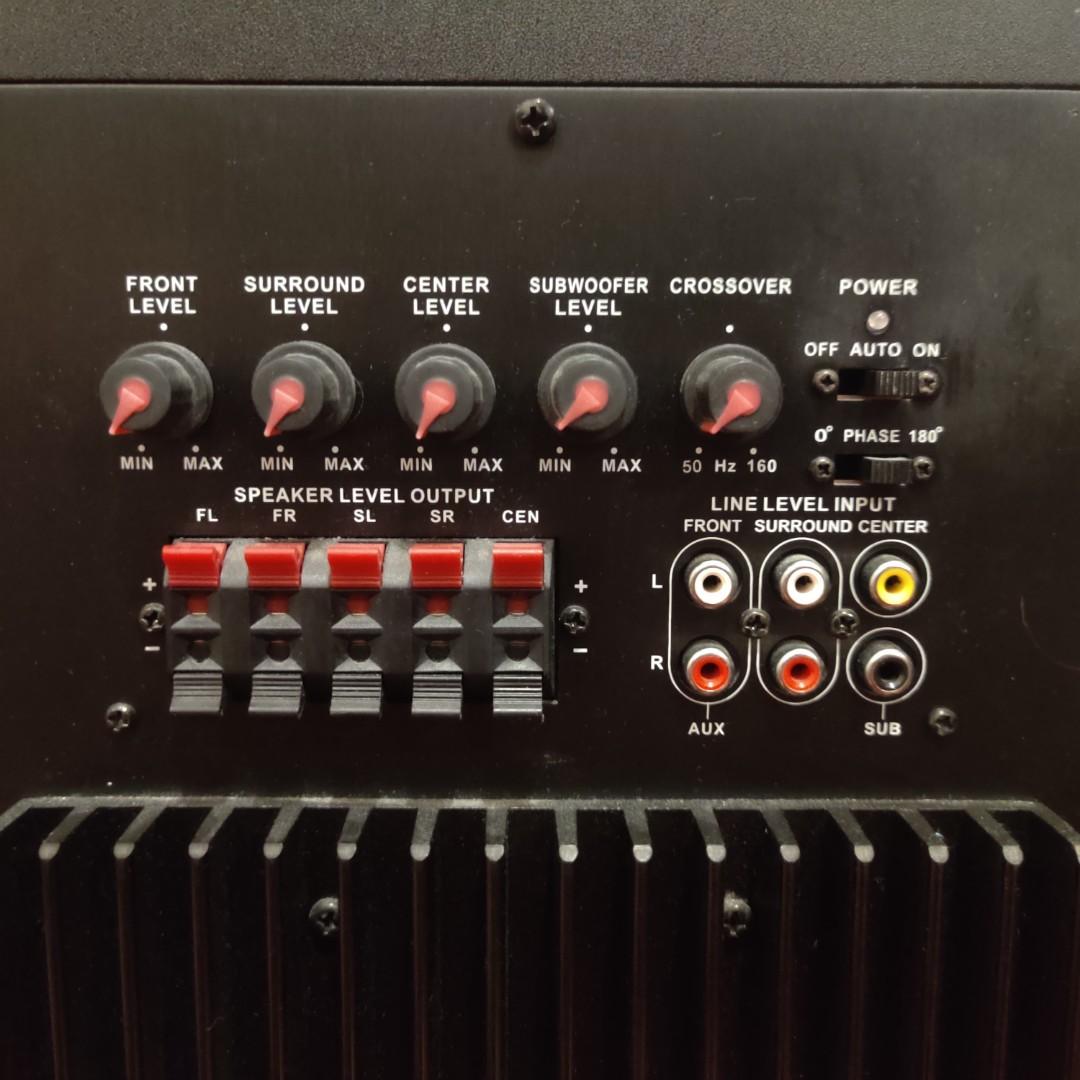 Subwoofer, powered, 200W, with surround speaker outputs, 音響器材, Soundbar