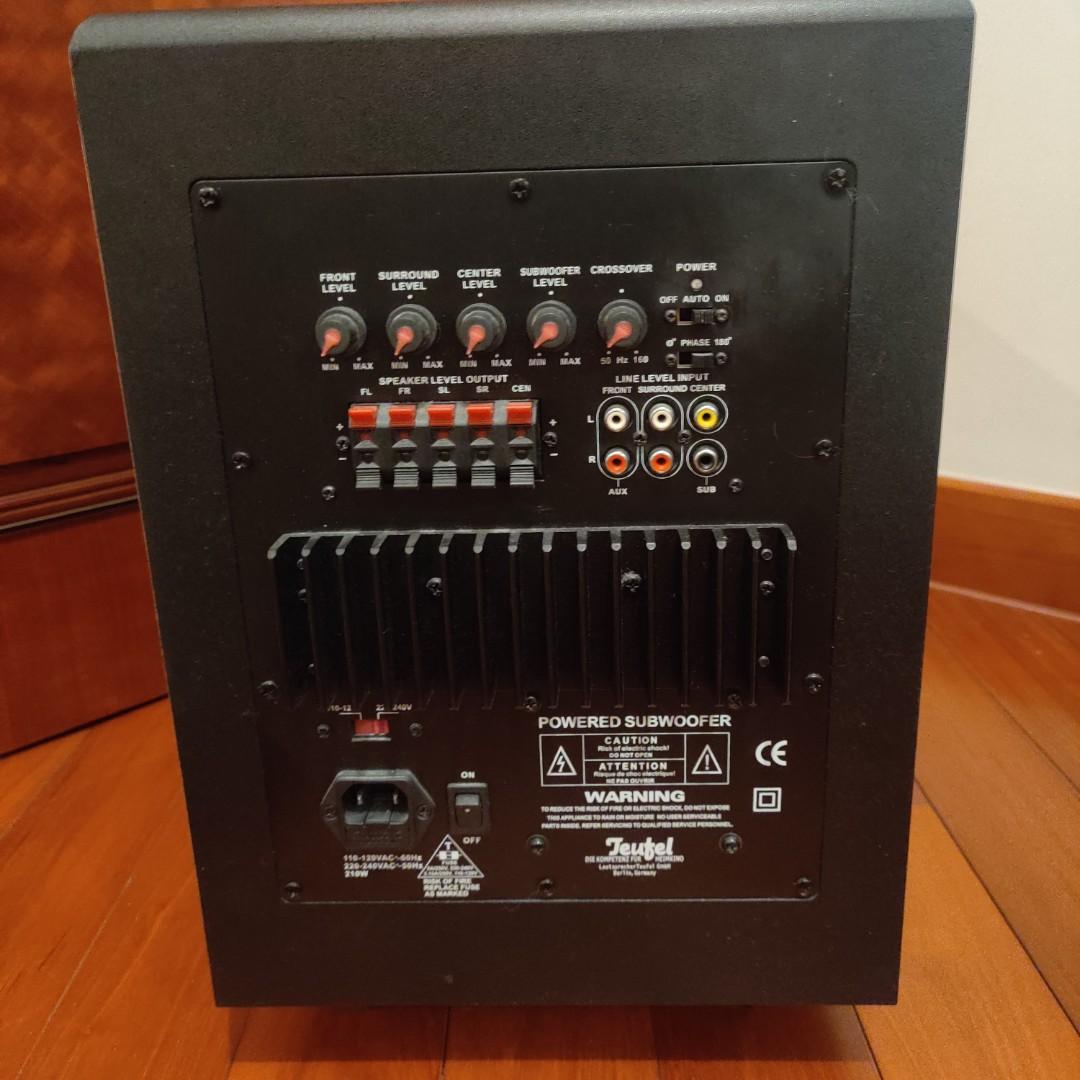 Subwoofer, powered, 200W, with surround speaker outputs, 音響器材, Soundbar