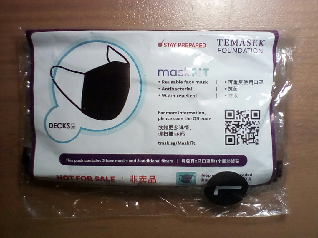 Temasek Mask Fit L size, Health & Nutrition, Face Masks & Face Shields