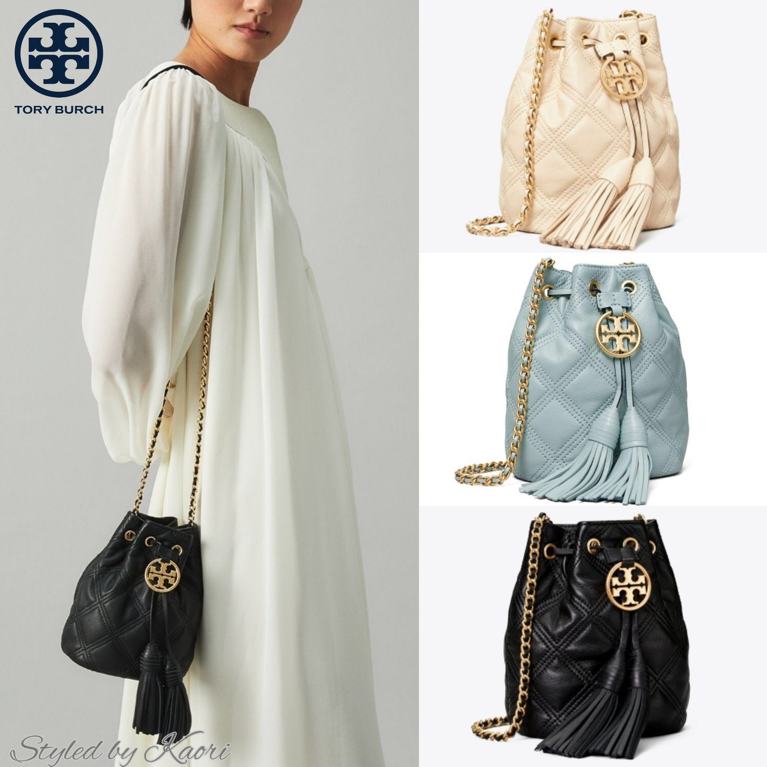 Tory Burch Tory Burch FLEMING SOFT MINI BUCKET BAG 428.00