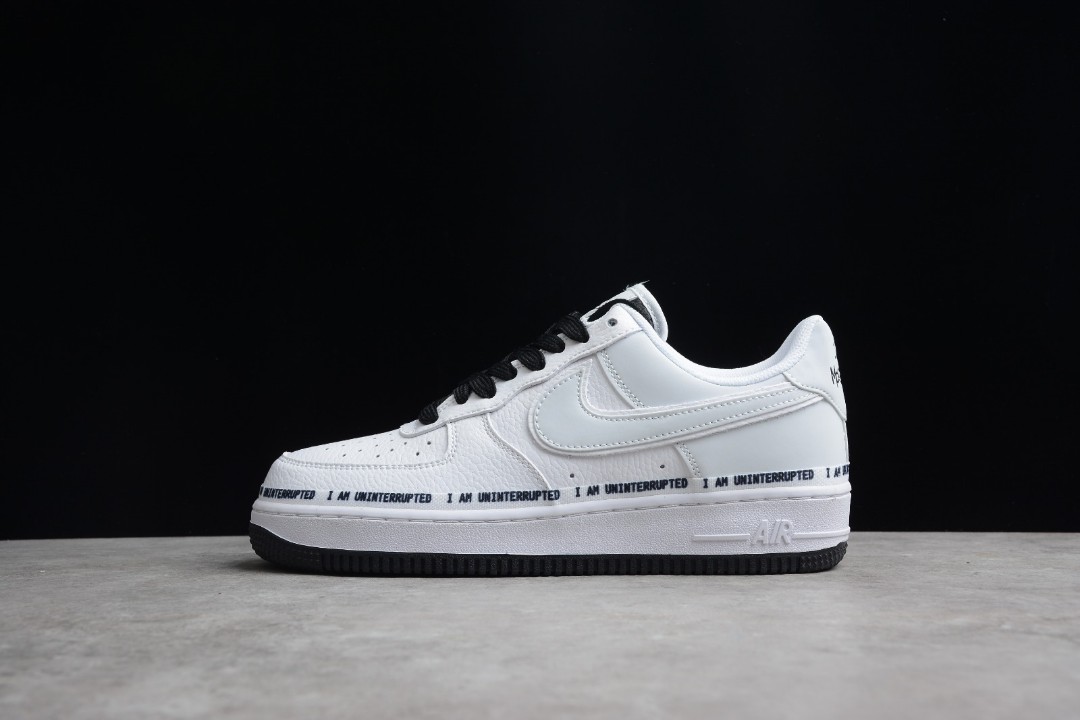 Uniterrupted x Nike Air Force 1 07 Low White Black, Men's Fashion,  Footwear, Sneakers on Carousell