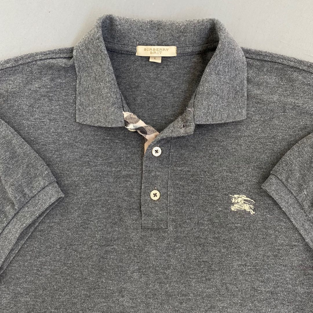 Vintage Burberry Brit Grey Polo Tee Shirt, Men's Fashion, Tops & Sets,  Tshirts & Polo Shirts on Carousell