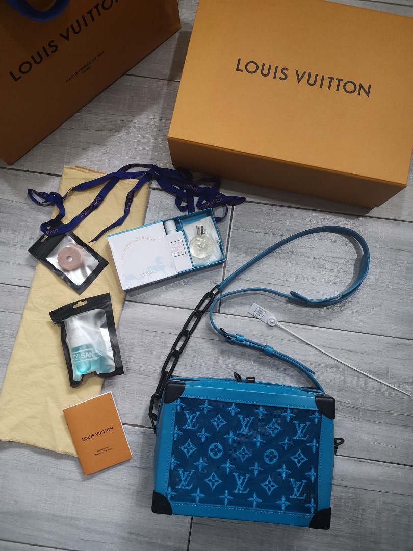 Pre-owned Louis Vuitton Soft Trunk Monogram Mesh Turquoise