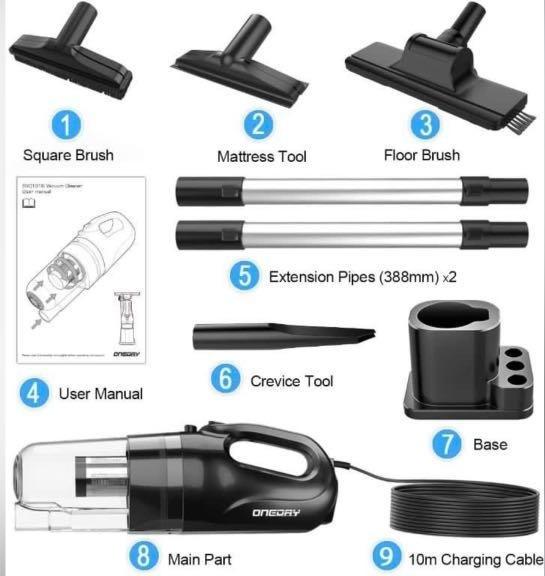 3233) ONEDAY Corded Handheld Stick Vacuum Cleaner 6 in 1 Lightweight