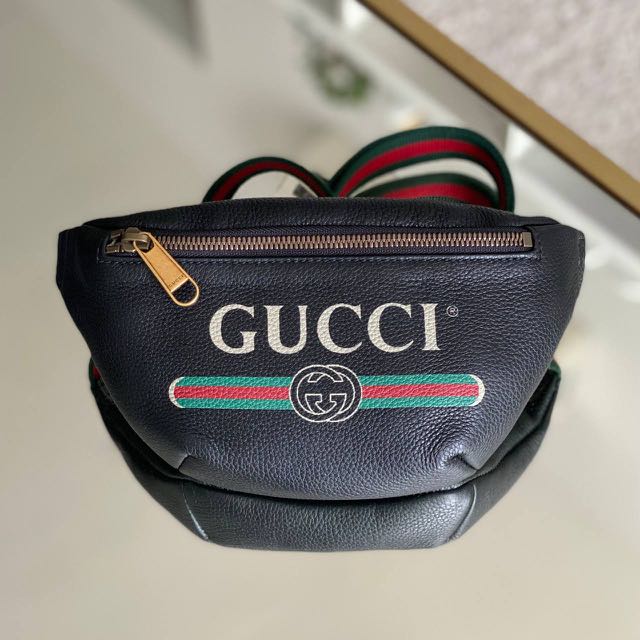 Gucci print leather belt bag mini hotsell