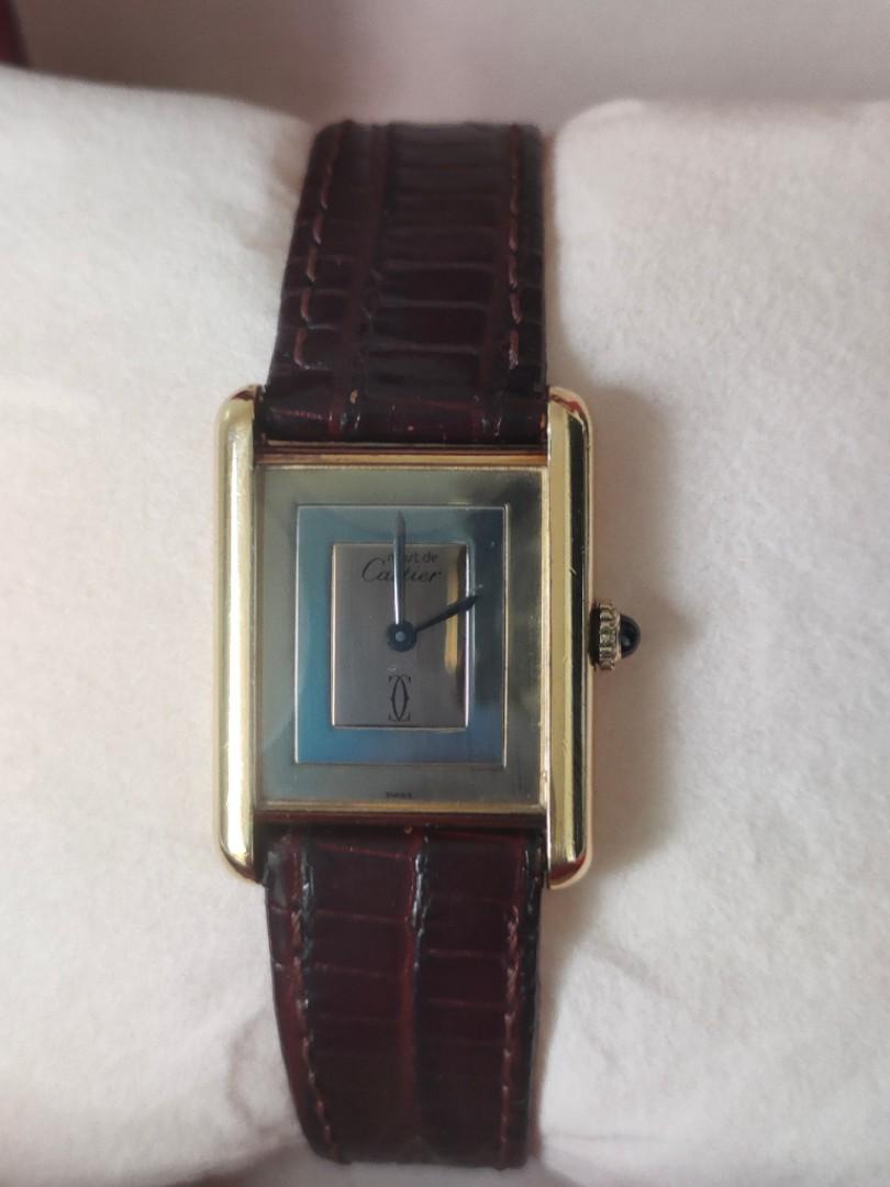Auth Cartier Tank Vermeil Tri-Color 