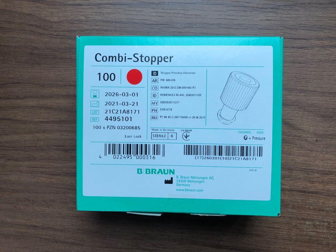 Rewarding Cusco Moral education BNIB - 100 syringe caps - B Braun- Combi Stopper, Health & Nutrition,  Medical Supplies & Tools on Carousell