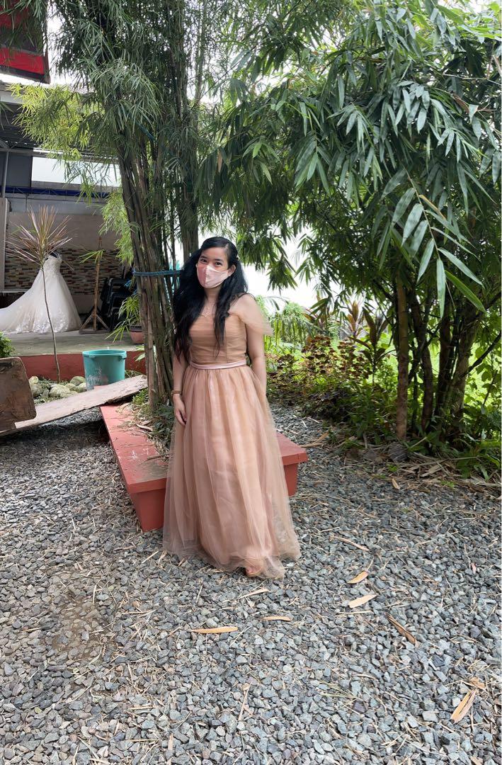 Bridesmade long gown (Category: Evening dresses & gowns) located in Valenzuela. Submitted by allaboutthings12 (Listing ID 1120890491, Image 2). Description: Used once Small Nude color.