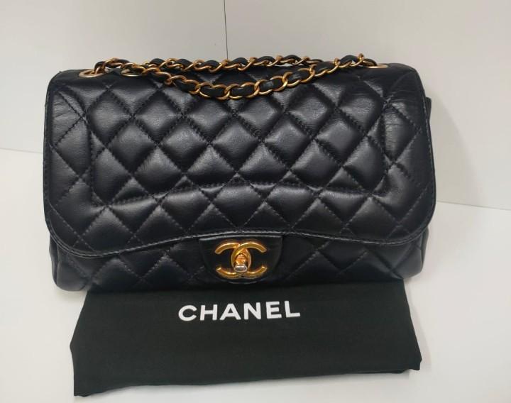 excelent chanel coco rider red lamb ghw # 21 . jumbo size