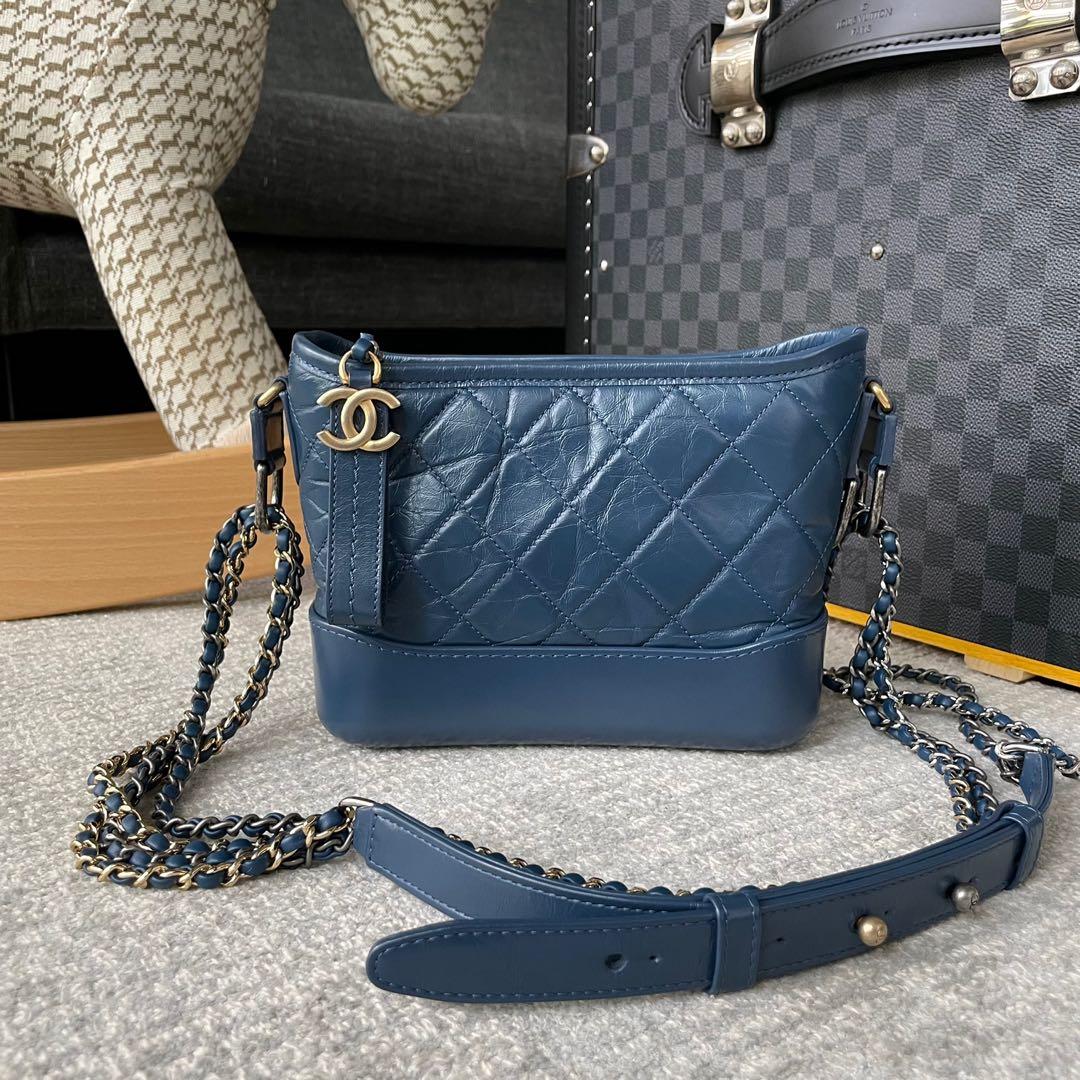 Chanel Gabrielle Small Hobo Navy, Luxury, Bags & Wallets on Carousell