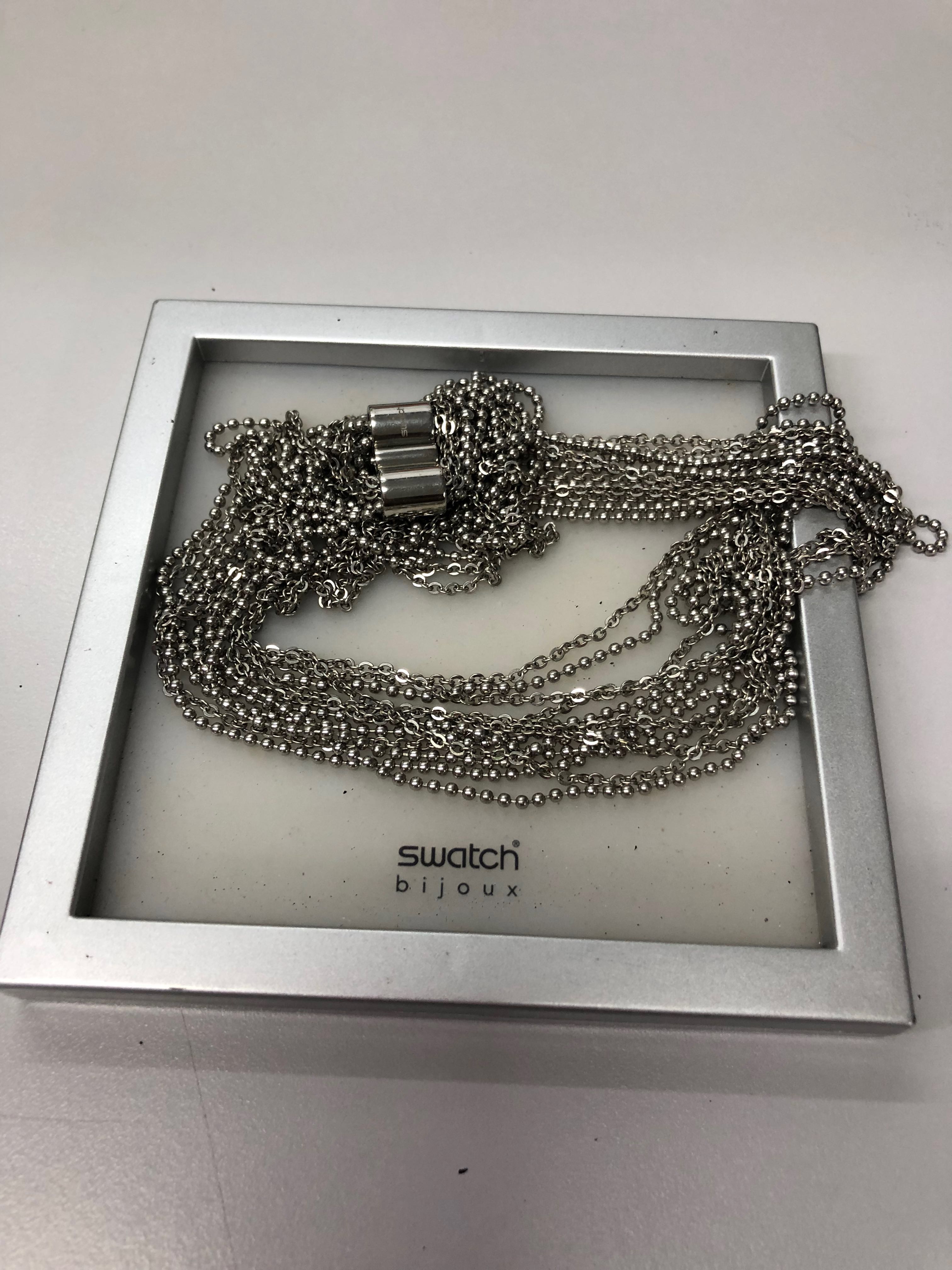 SWATCH necklace Bijoux with Exclusive Box, Luxury, Accessories on Carousell