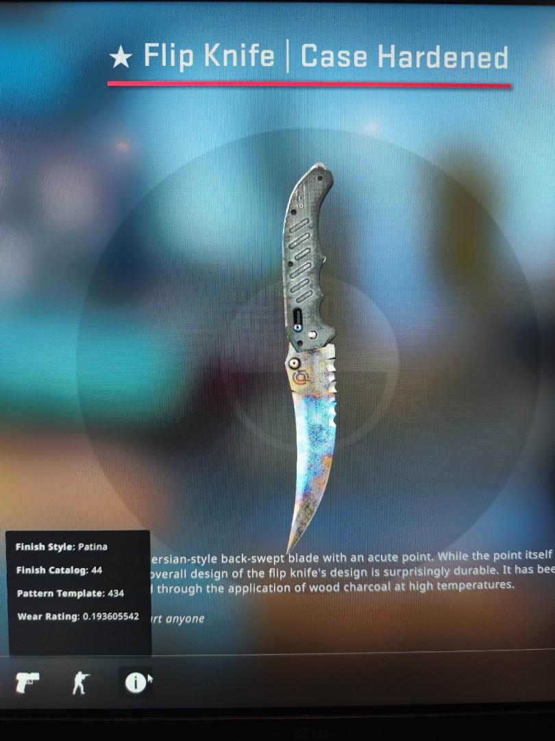 CSGO Flip Knife Case Hardened (Half Blue Gem), Video Gaming, Gaming
