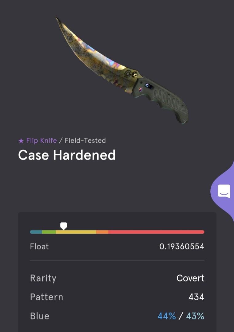 CSGO Flip Knife Case Hardened (Half Blue Gem), Video Gaming, Gaming