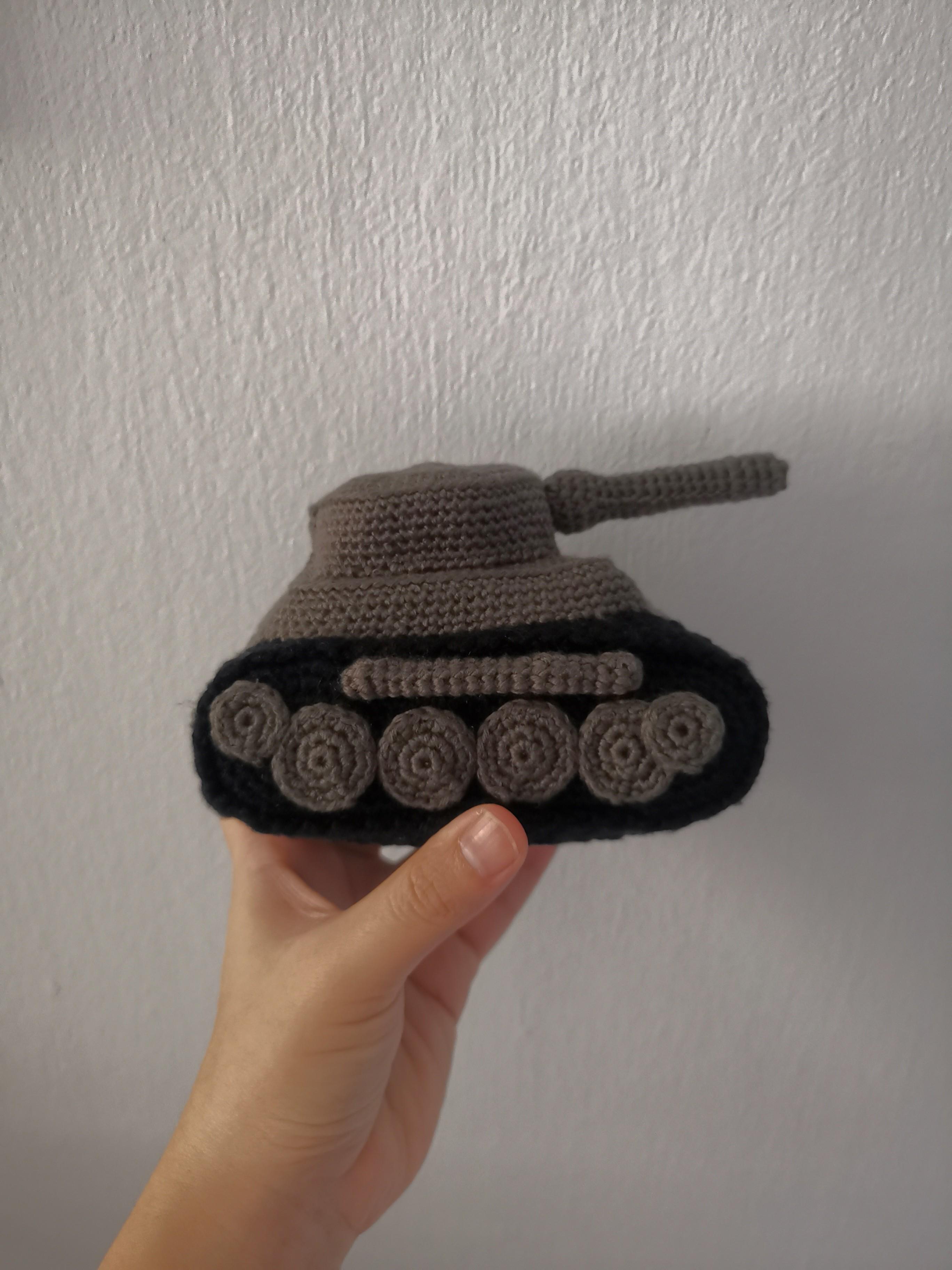 Customized crochet army tank, Hobbies & Toys, Stationery & Craft