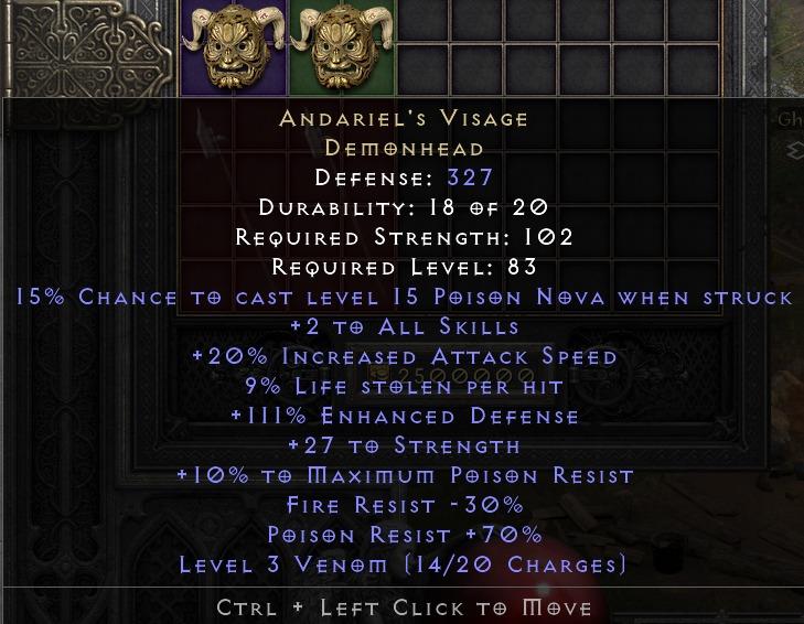 Diablo 2 Resurrected (D2R) Andariel's Visage (Andy Helm) For