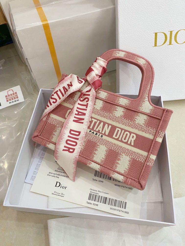DIOR Pink Mini Book Tote Bag Luxury Bags  Wallets on Carousell