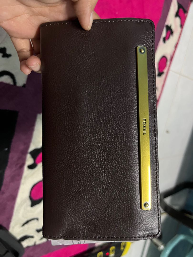 Fossil Liza Slim Bifold Cocoa Wallet Women s Fashion Bags