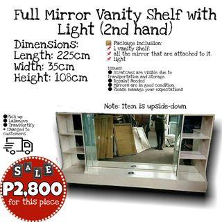 🔥Full Mirror Vanity Shelf with Light (2nd hand)🔥
