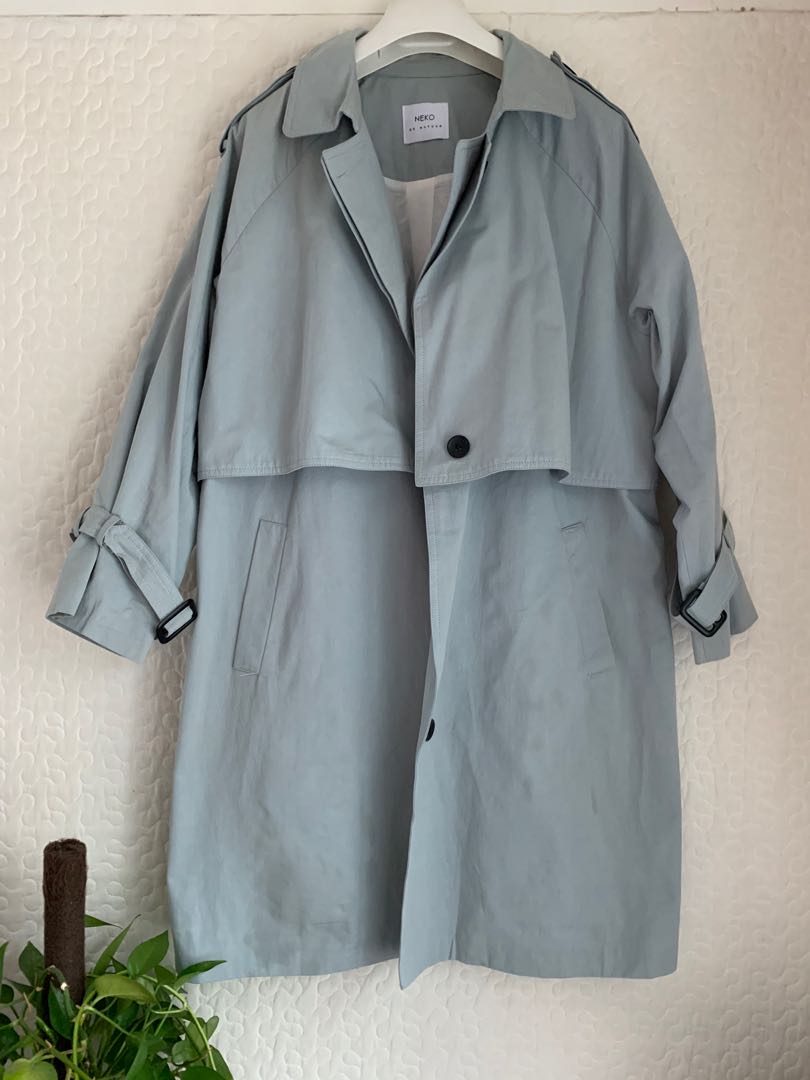 Grey Color Loose Fit Trench Coat 厚身cotton 買咗兩隻色 不包郵 女裝 上衣 襯衫 Carou Grey Color Loose Fit Trench Coat 厚身, Weatherman Trench Coat Mens