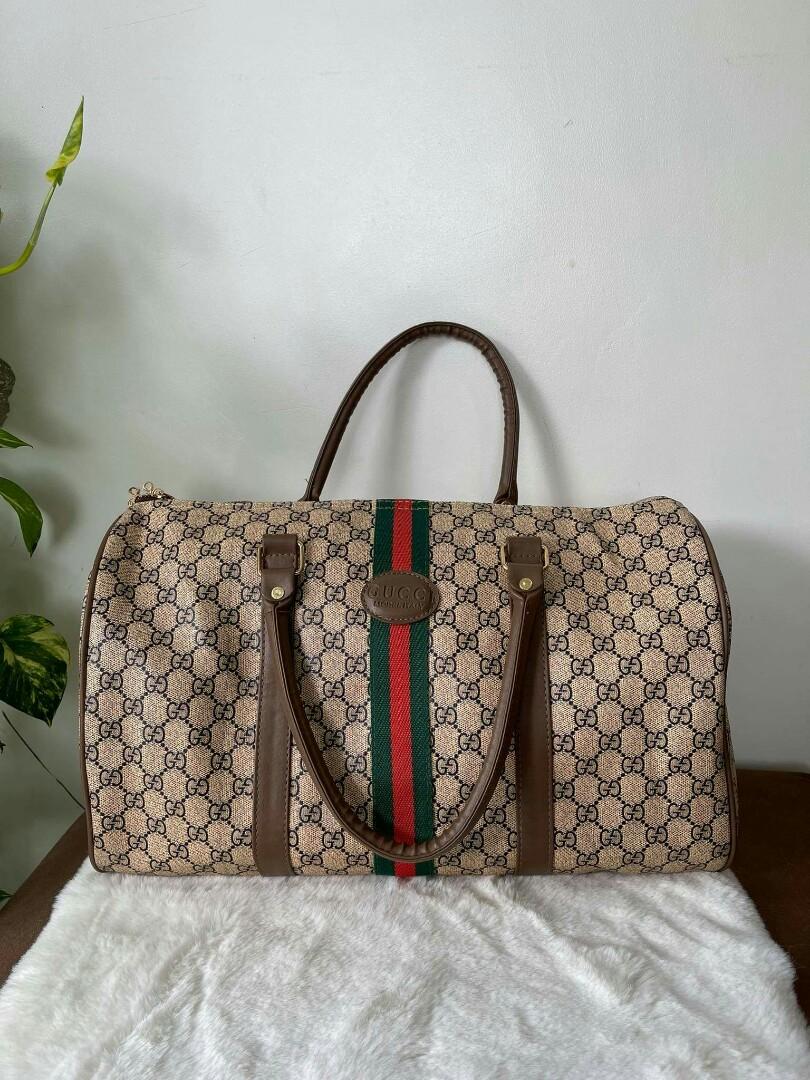 Gucci Monogram GG Supreme Savoy Duffle Bag with Strap 1GG1221