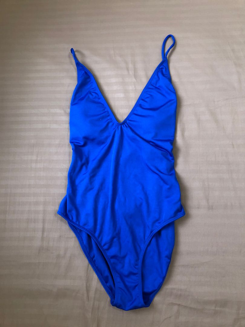 Helen Piece Royal Blue Leona One Piece Backless Bikini Swimsuit