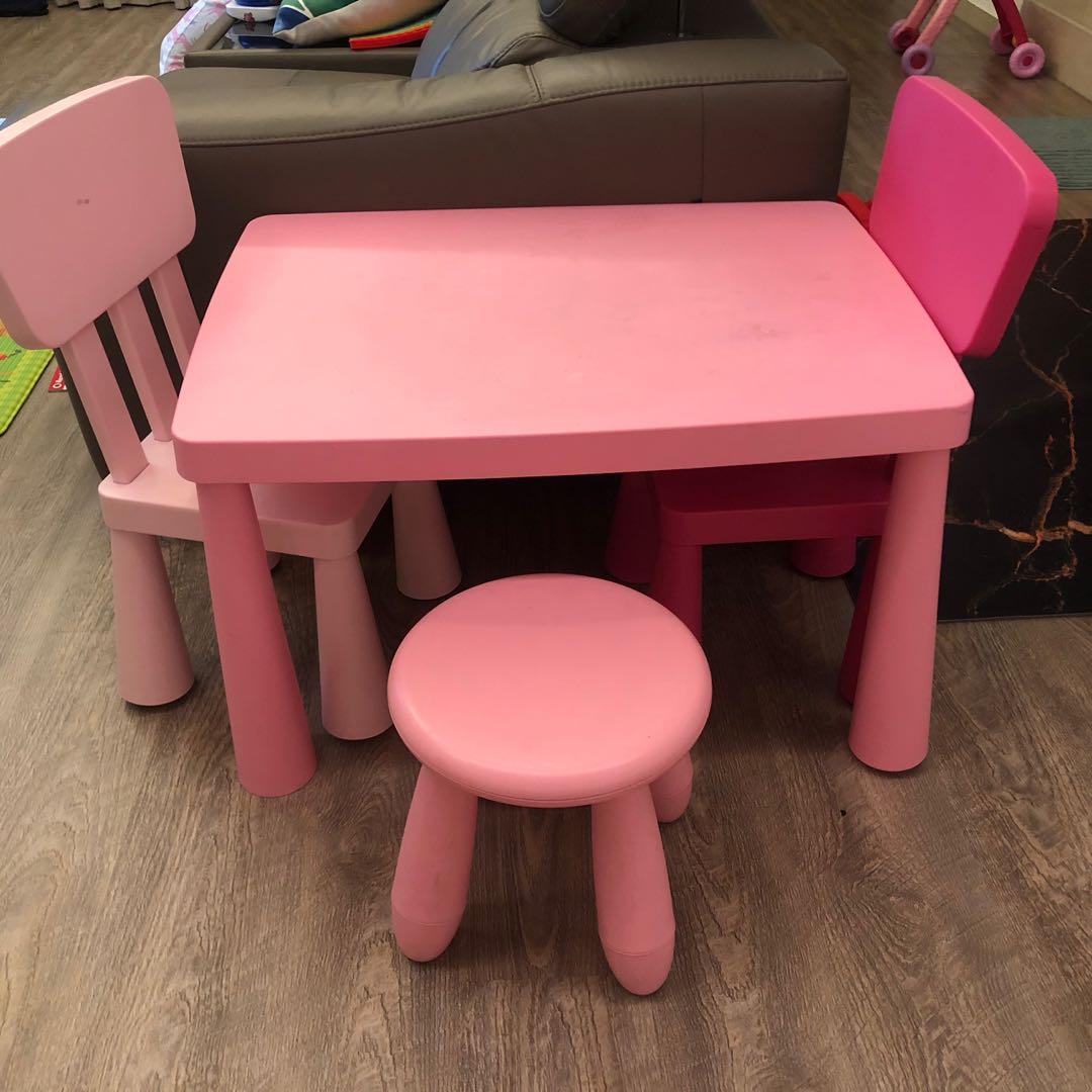 Ikea Mammut Table and Chairs stool Babies Kids Baby Nursery