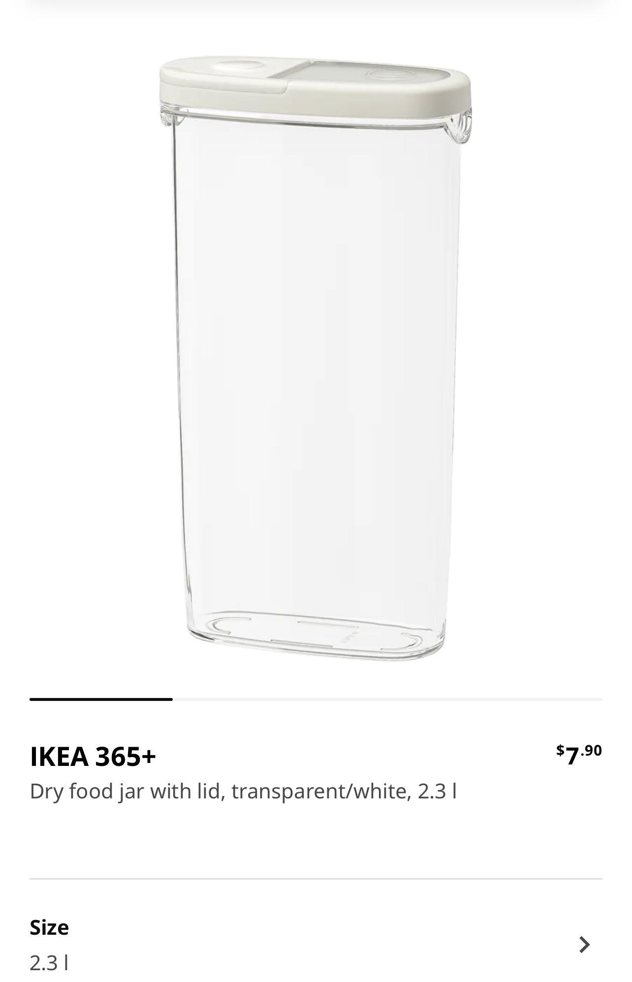 IKEA PLASTIC JAR WITH LID (4 PCS), Furniture & Home Living, Kitchenware