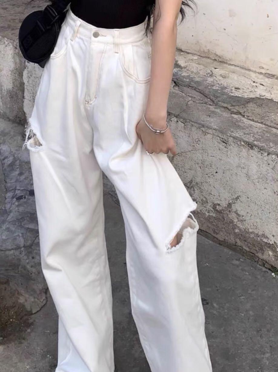 INS Side Ripped Baggy Jeans