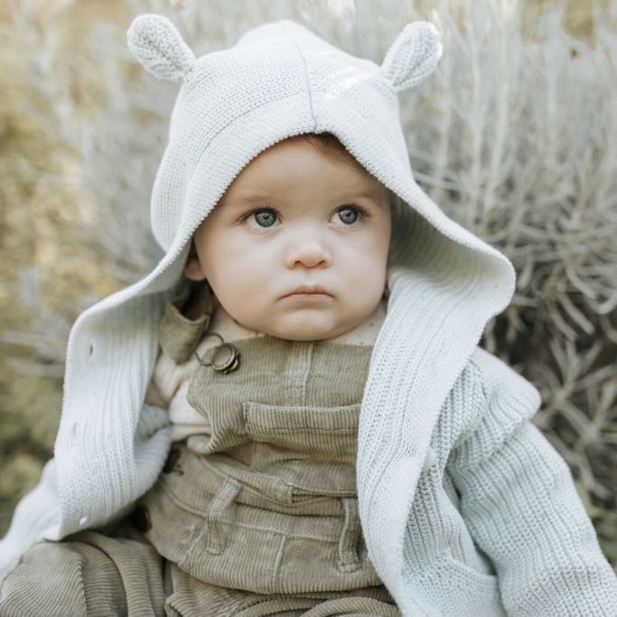 Jamie Kay Bear Cardigan Smoke Marle 6 12 Months
