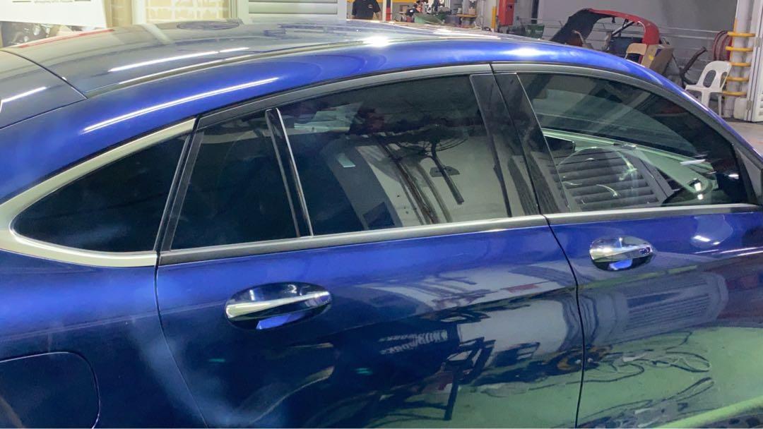 Matte black window trim wrap, Car Accessories, Accessories on Carousell