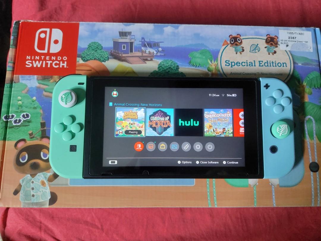 NINTENDO SWITCH V2 ANIMAL CROSSING SPECIAL EDITION, Video Gaming, Video Game  Consoles, Nintendo on Carousell