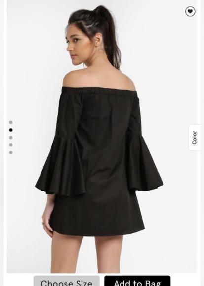 Off Shoulder Flare Sleeve Dress, Women 