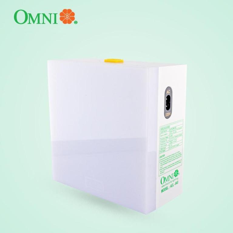 OMNI EMERGENCY LIGHT AEL 640 (Category: Electrical, Adaptors & Sockets) located in Quezon City. Submitted by igarta.enterprise (Listing ID 1120812601, Image 3). Description: OMNI Emergency Light AEL 640 Fits 1 unit in a Pouch OMNI Square Automatic Emergency Light with USB Charger AEL-640 Model: AEL-640 Light Source: 64pcs SMD LED 6500K Daylight Battery Capacity: Sealed lead acid rechargeable 6V4AH Charging Time : 20-24 Hours Performance (at full 