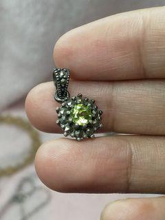 Pendant with peridot and marcasite