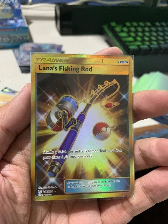 Pokemon card Lana's Fishing Rod secret rare nm/m, Hobbies & Toys, Toys &  Games on Carousell