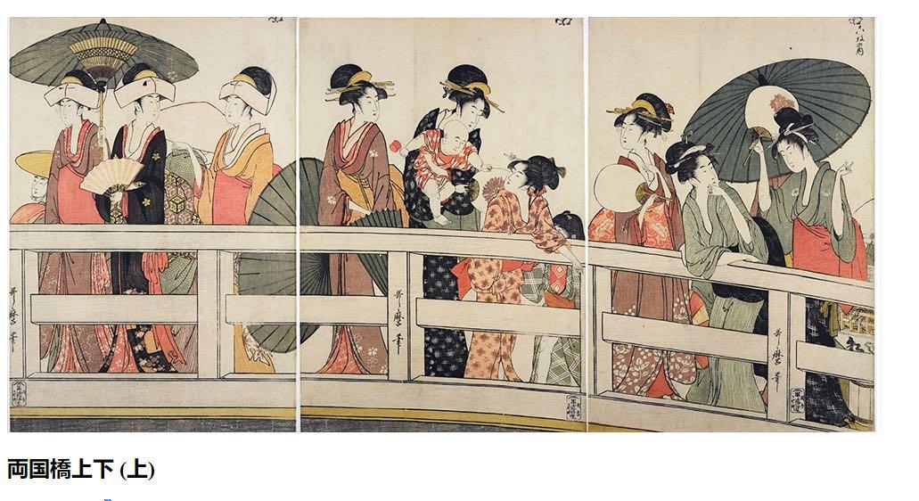 [In Stock] BE@RBRICK x Kitagawa Utamaro 100%+400% set bearbrick Japanese  Art 喜多川歌麿 「両国橋の上下」