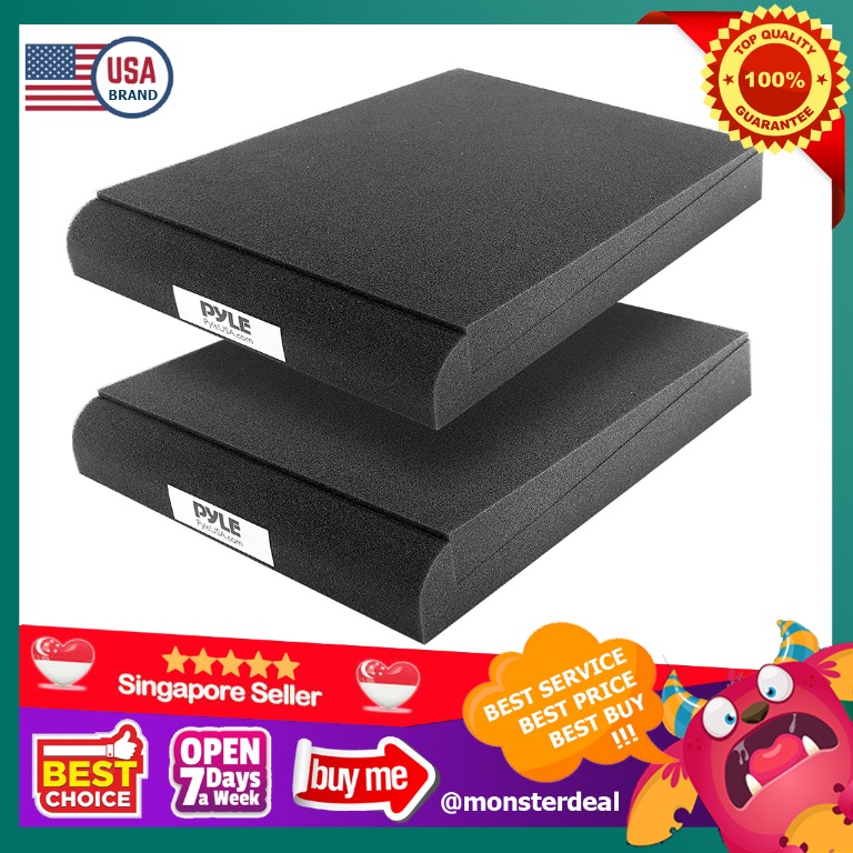 Pyle USA Sound Dampening Speaker Riser Foam Audio Acoustic Noise Isolation Platform Pads