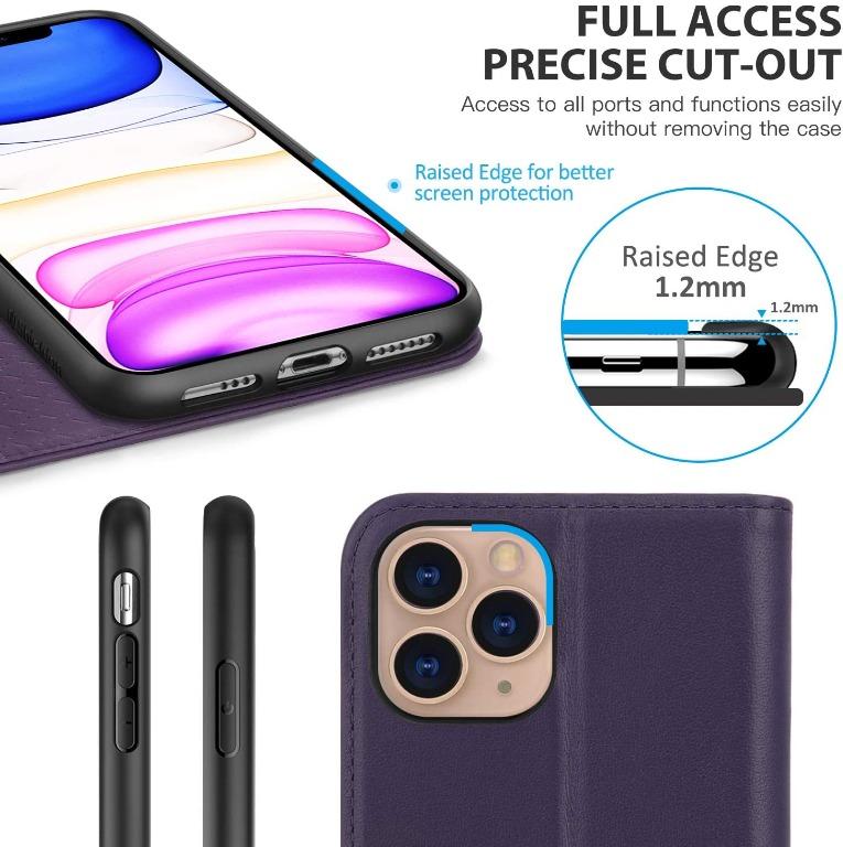 SHIELDON iPhone 11 Pro Max Leather Cover - iPhone 11 Pro Max Protective  Case with Auto Sleep/Wake Function - Purple