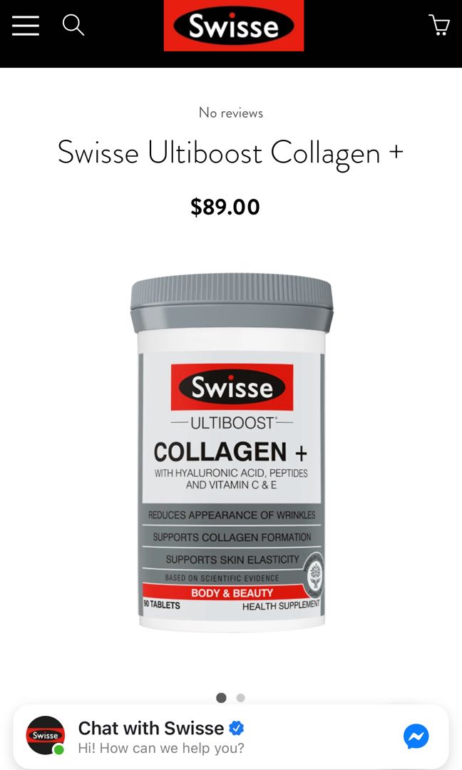 Swisse collagen + with hyaluronic acid, peptides,vitamin C&E, Health